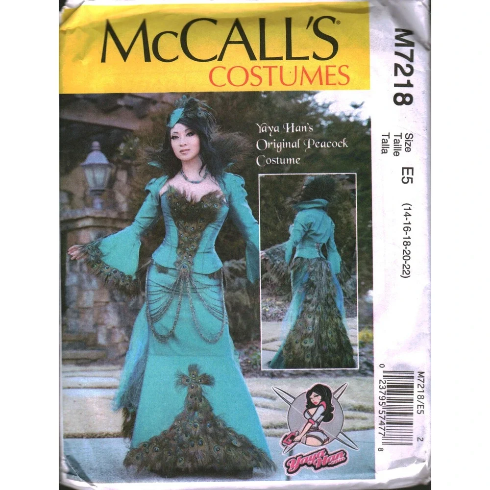McCalls M7218 Yaya Han Original Peacock Costume Sewing Pattern Size E5 14-22